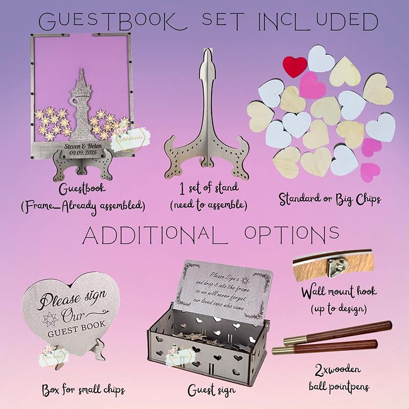 Tangled Guest Book for Wedding | Silver Princess Tower Guest Book Alternative | - Image 6