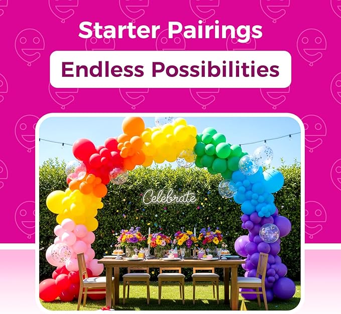 Bezente Assorted Rainbow Latex Balloons - Image 4