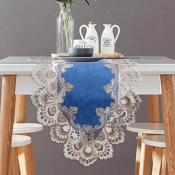 Vintage Lace Dining Table Runner, 108 Inches Macrame Coffee Table Runners by Fhberni