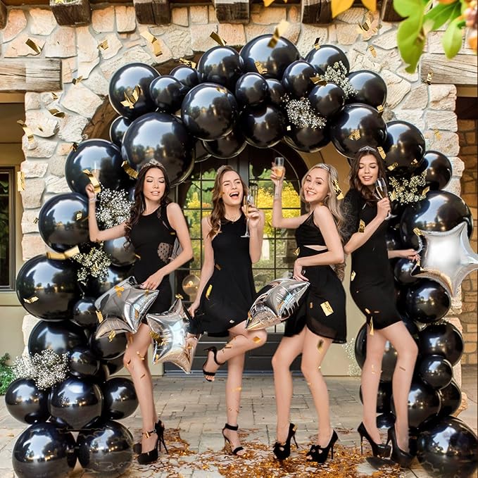 110pcs Black Balloons 12 Inch Black Balloon Arch Kit - Image 3