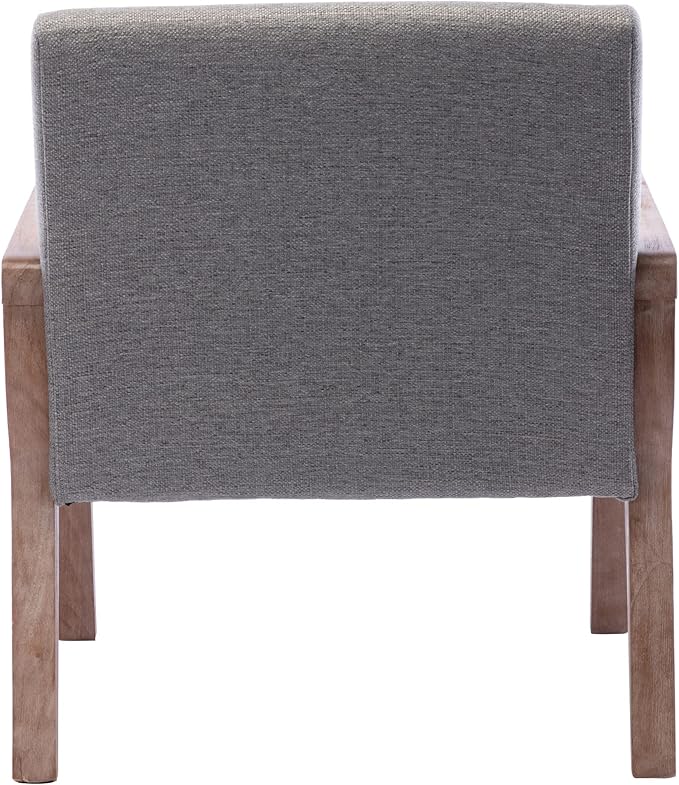 Mid Century Modern Accent Chair Set of 2, Linen Upholstered Living Room Accent - Image 7