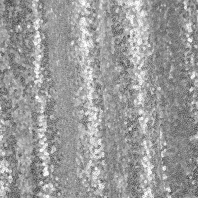 Silver Sequin Backdrop Curtains 4 Panels 2FTx8FT Wedding Photo Backdrop Glitter - Image 5