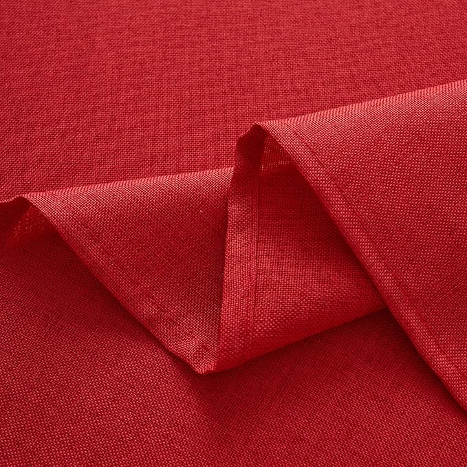 NLMUVW Red Linen Tablecloth Rectangle, Christmas Table Cloth Water Resistant - Image 4