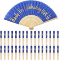 Jetec 50 Pcs Wedding Fans for Guests Bulk Silk Hand Fans Handheld Folded Thank by Jetec
