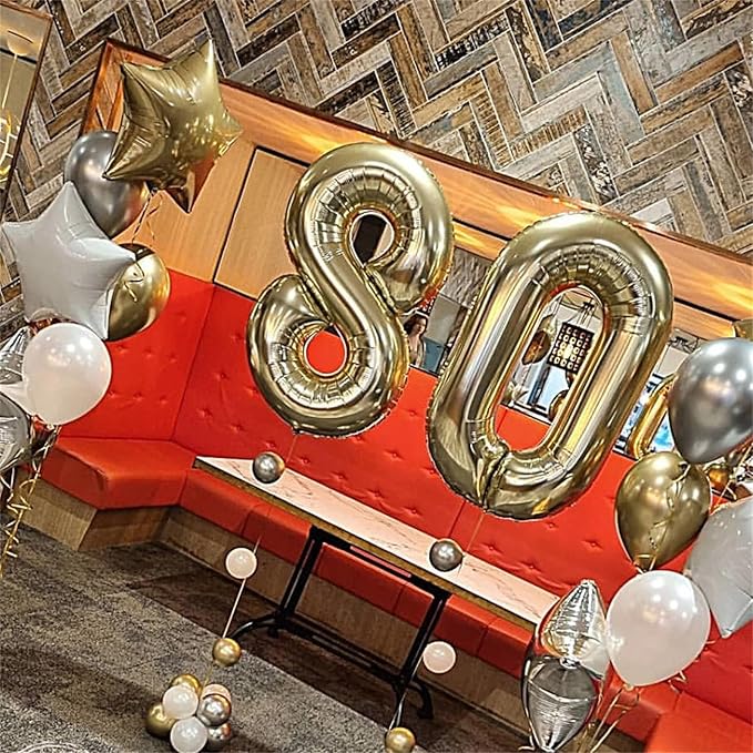 Champagne Gold Balloon Number 5, 40 Inch Large Self Inflating Foil Number - Image 6