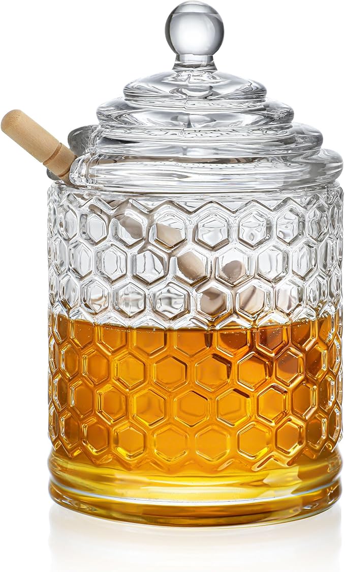 kanpura Clear Crystal Honey Pot by Kanpura