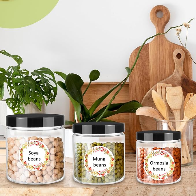 12pcs Plastic Jars with Lids 16 oz & 8 oz & 4 oz, Leakproof Storage Containers - Image 4