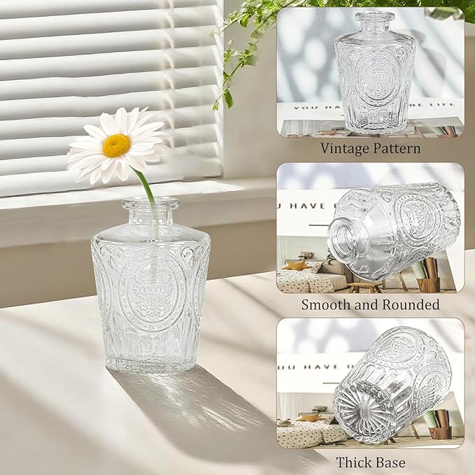 6Pcs Glass Bud Vase Set, Small Flower Vase - Image 4