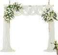 VACVELT Wedding Arch Draping Fabric, Ivory Chiffon, 1 Panel Sheer Drapes by VACVELT