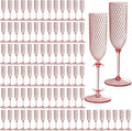 100 Pack Pink Detachable 2 piece Champagne Flutes 5.5 Oz Unbreakable Plastic by XUWAIDSGN