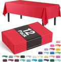 Party Solids 12-Pack Premium Plastic Tablecloth 54in. x 108in. Rectangle Table by Exquisite