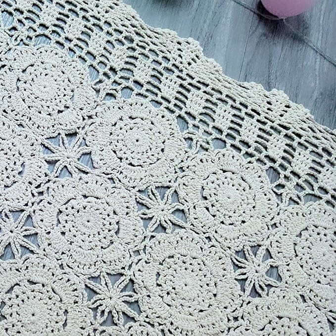 Cotton Handmade Crochet lace Table Runners Rectangular Tablecloth Doilies Doily - Image 6