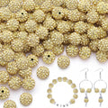 150pcs 10mm Rhinestone Beads for Jewelry Making, Light Yellow Shiny Round by TINKRSTUFF