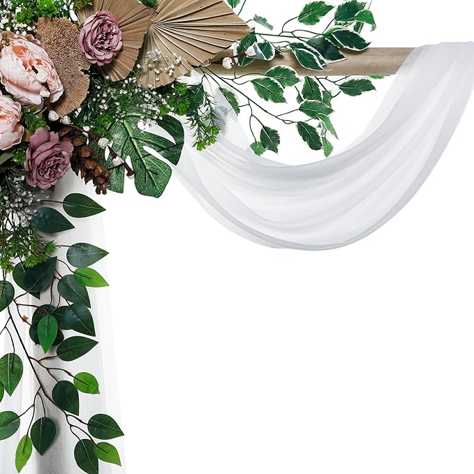 VDS Pack of 1 Panel Wedding Arch Draping Fabric Sheer Chiffon Fabric Drapery - Image 3