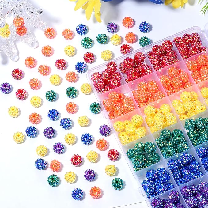 novani 240pcs 10mm Rainbow Rhinestone Beads - Image 5
