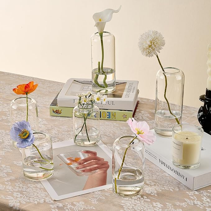 Glass Bud Vases Set of 12 Clear Flower Vase - Image 4