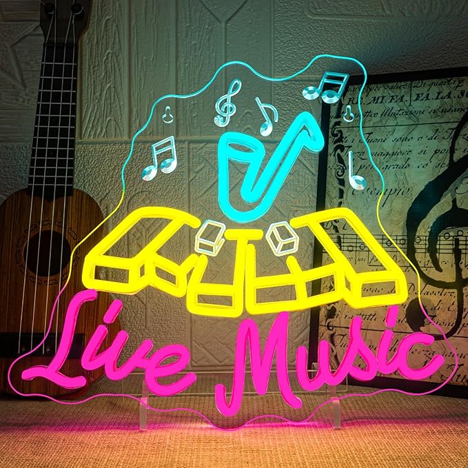 Live Music Neon Sign Jazz Neon Signs by FAXFSIGN