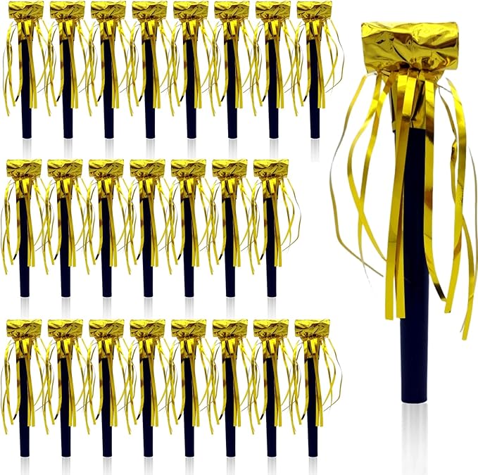 24 Pieces Party Squawkers Gold Noise Makers by LCPQMZGH