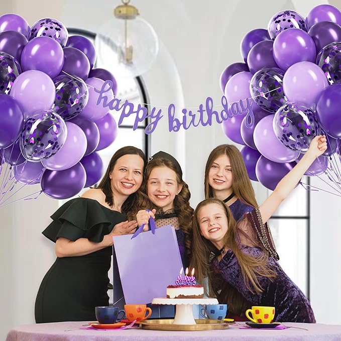 60pcs Purple Balloons 12inch - Image 7