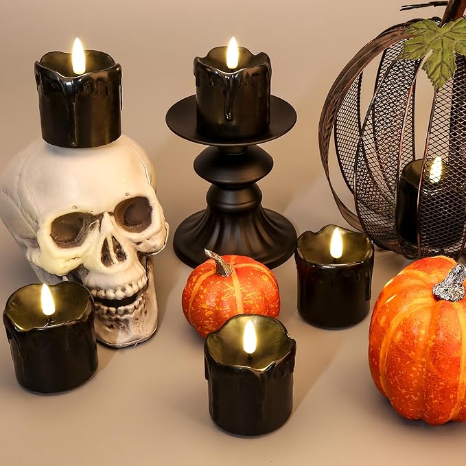 Eywamage Black Dripping Wax Flameless Candles - Image 8
