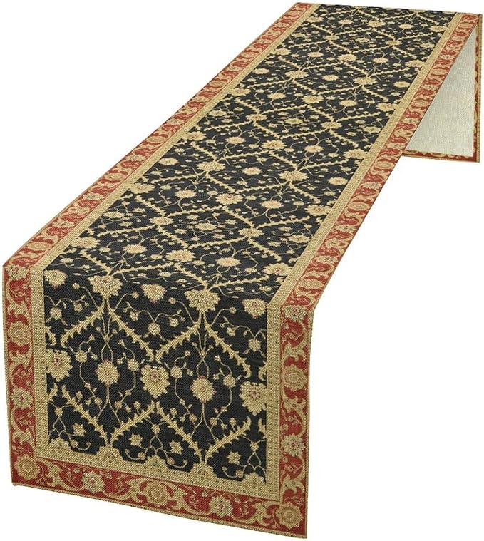 Vintage Morris Floral Table Runner, Boho Rustic Farmhouse Flower Pattern by Unknown