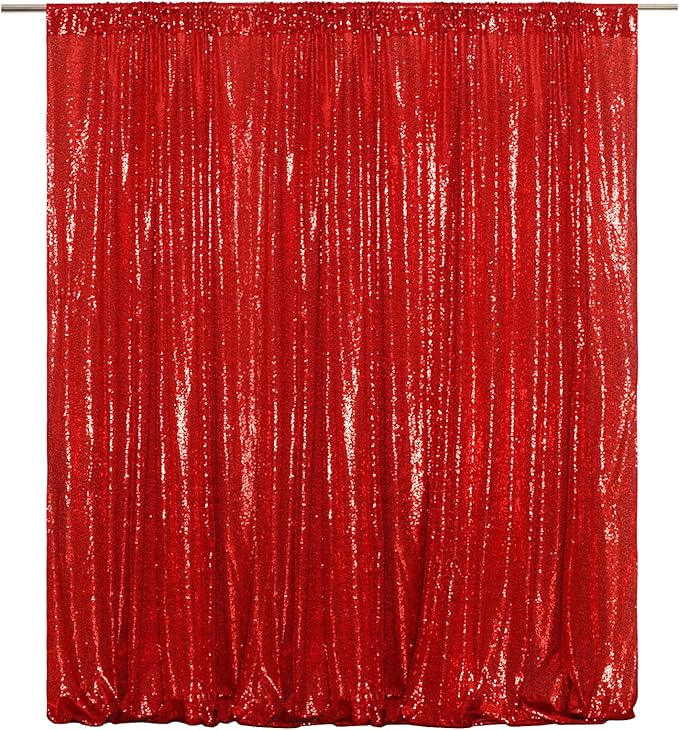 Poise3EHome 4x8ft Red Sequin Backdrop, Upgrade Shimmer Backdrop - Image 7