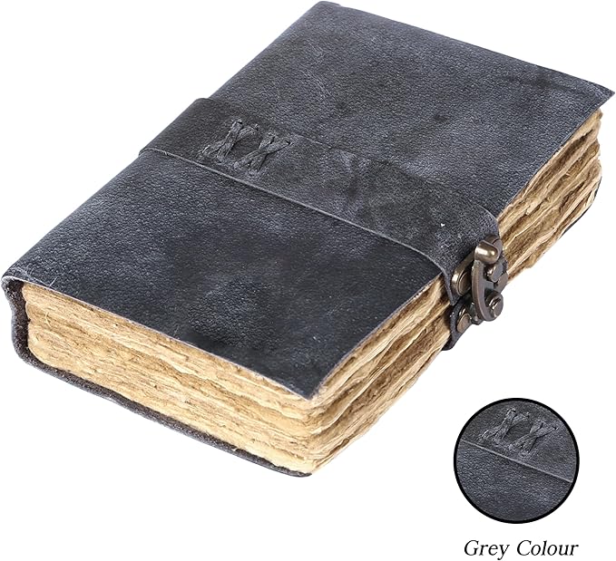 Vintage Leather Journal Handmade Buffalo Non-Refillable Deckle Edge Paper – - Image 2
