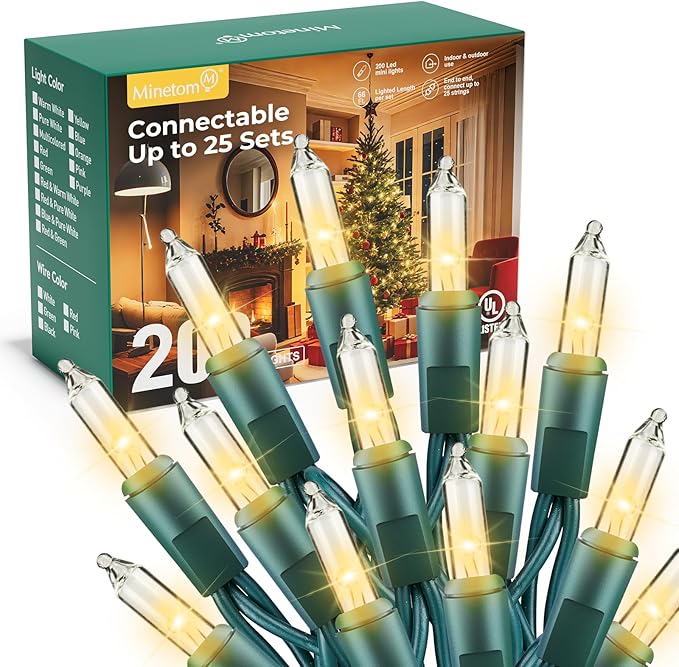 Minetom LED Clear Christmas String Lights, Christmas Decorations Indoor by Minetom