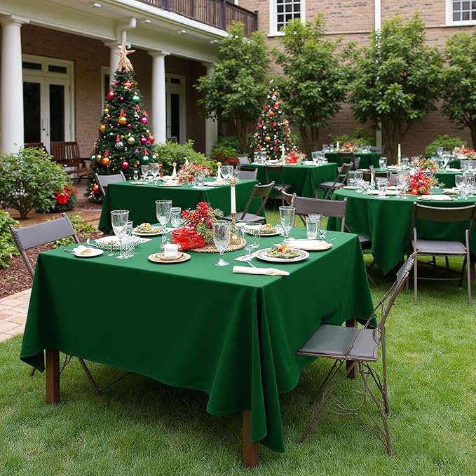 sancua Square Tablecloths 54x54 Inch Hunter Green, 2 Pack - Image 4