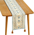 ISAENNE Designer Pale Yellow Elegant Linen Extra Long Table Runner 118 Inches by Isaennehomedecoration