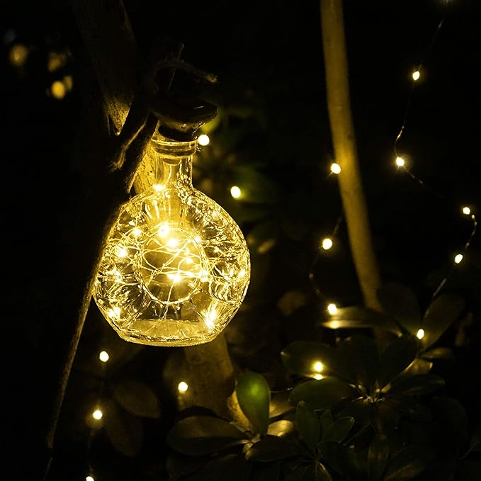 Decorman 10 Pack Solar Wine Bottle Lights 20 LEDs Waterproof Fairy Cork String - Image 7