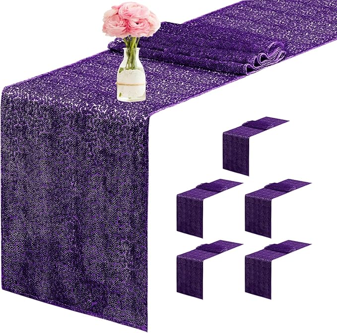 6 Packs 12 x 72 inches Sequin Table Runner by Unknown