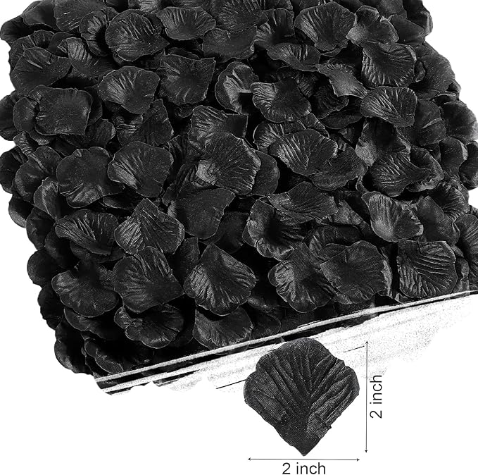 1000 Pcs Black Rose Petals Artificial Silk Flower Petals Romantic Decorations - Image 7