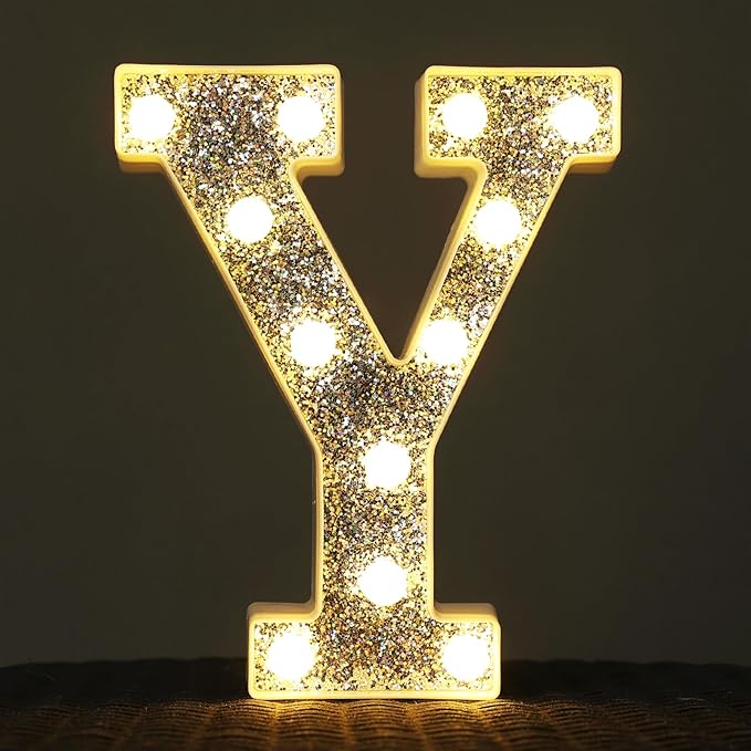 NW LIGHT Marquee Light Letters for Table Decorations, Glitter Light Up Signs by NWLIGHT