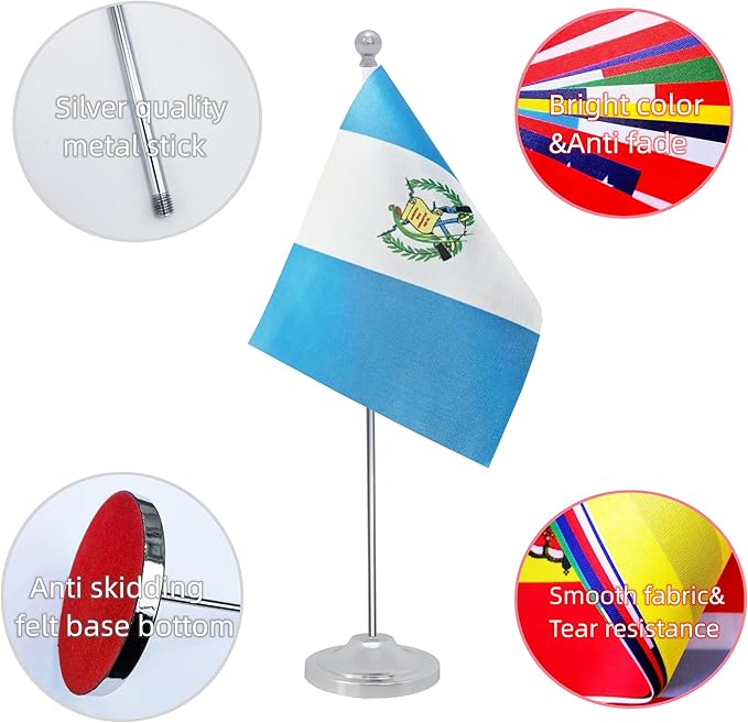 Guatemala Desk Flag, Guatemalan Table Office Flag - Image 3