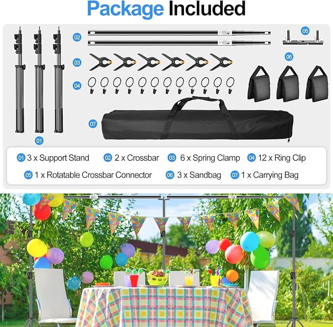 FUDESY 10x20ft Backdrop Stand Heavy Duty Adjustable Photography Background - Image 6