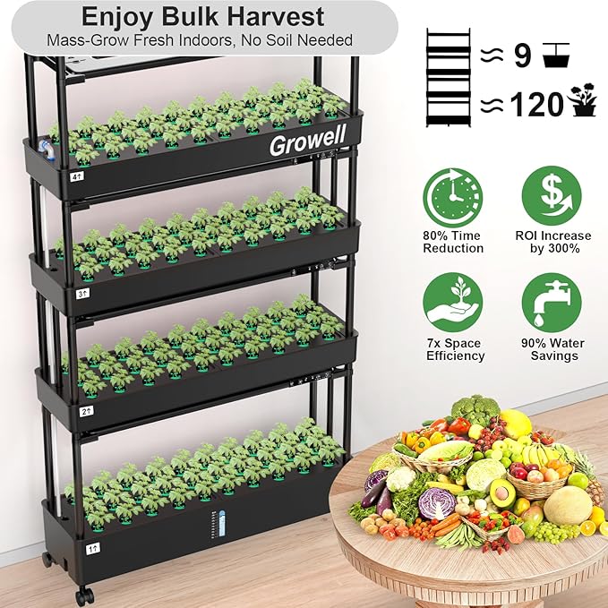 Large Hydroponics Growing System Kit, 120 Pods Vertical Hydroponic Garden - Image 2