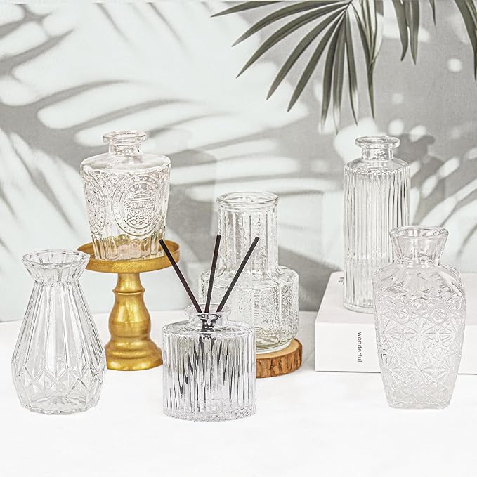 6Pcs Glass Bud Vase Set, Small Flower Vase - Image 7