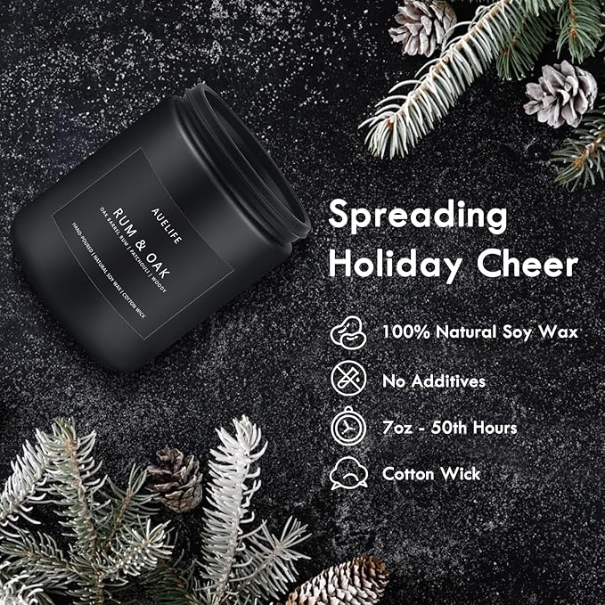 Rum & Oak Candle | Candles for Men, Gifts for Men - Image 3