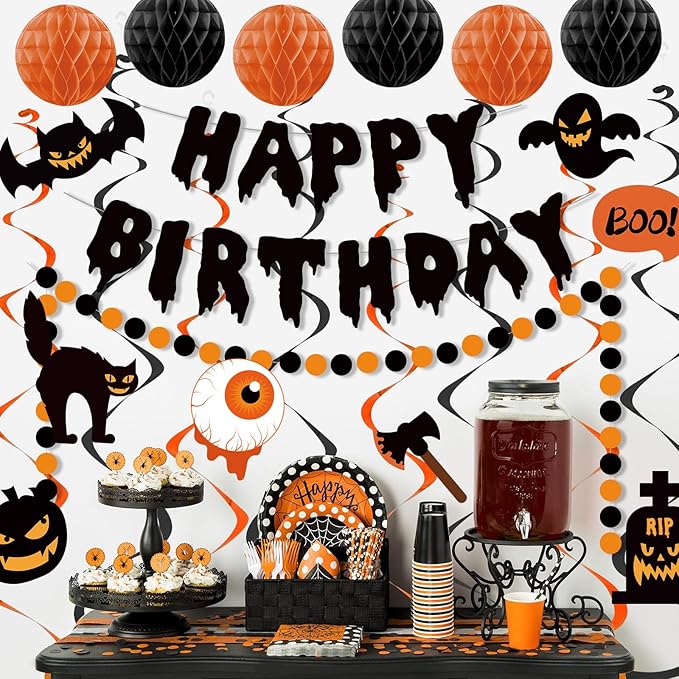 Halloween Birthday Decorations, Happy Birthday Banner - Image 5