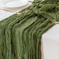 Sioloc 1 Pack Moss Green Cheesecloth Table Runner Fall Autumn Decor by HEALTHYCOMFORTLIFE