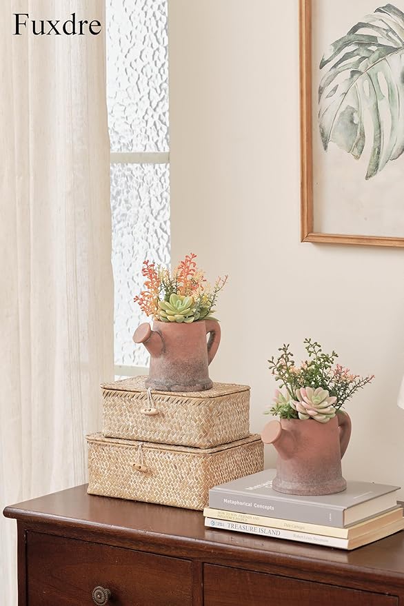 2-Pack Artificial Succulent Plants in Vintage Pots - Image 4