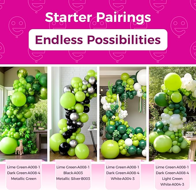 Bezente Lime Green Latex Party Balloons - Image 4