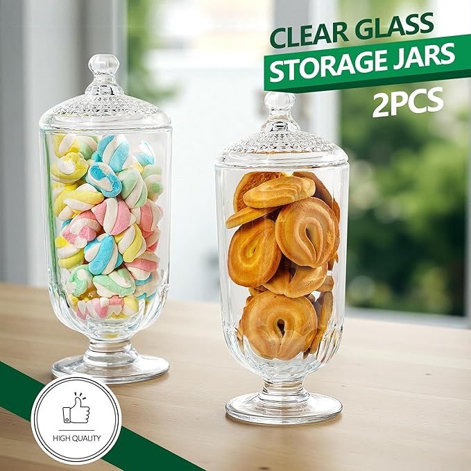 2 Pack 24oz Clear Glass Candy Jars - Image 3