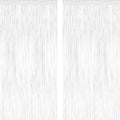 2 Pack Tinsel Backdrop, 3.28 x 7.05 Feet White Party Decorations, Metallic Foil by ZATAYE