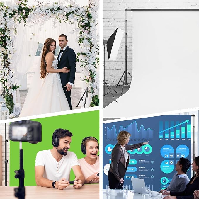 Backdrop Stand 10x6.6ft, Photo Studio Adjustable Background Stand Support - Image 8