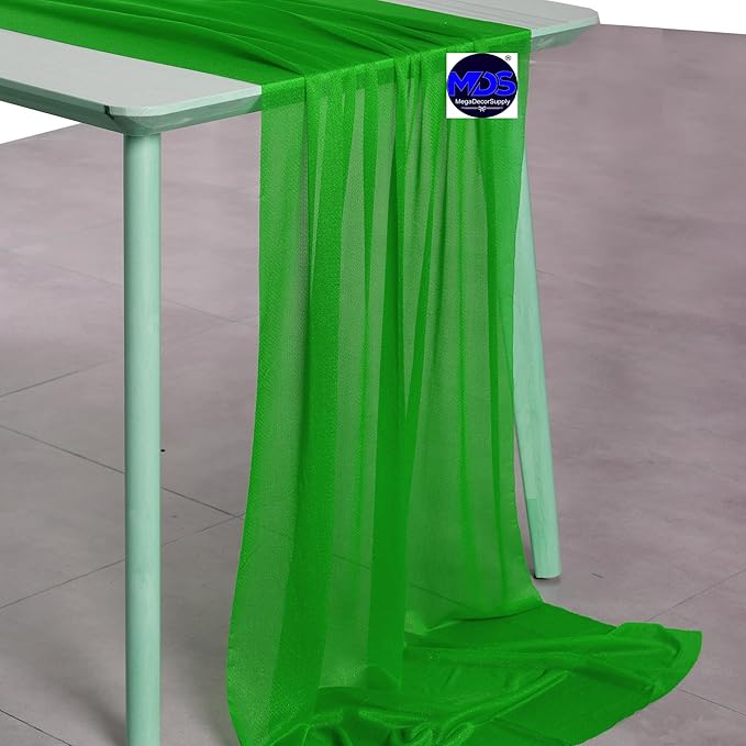 MDS 2 Pack 10ft Chiffon Table Runner 29 x 120 Inches Sheer Wedding Runner - Image 2