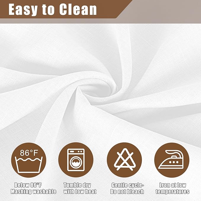 Fitable Faux Linen Round Tablecloths 90 Inch, 6 Pack - Image 7