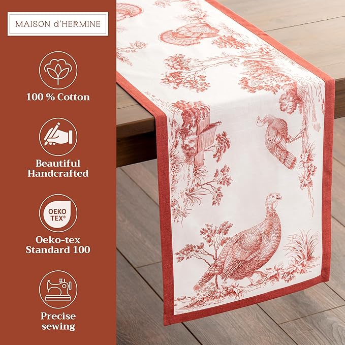 Maison d' Hermine Table Runner 100% Cotton Single Layer Table Runners 108 - Image 2
