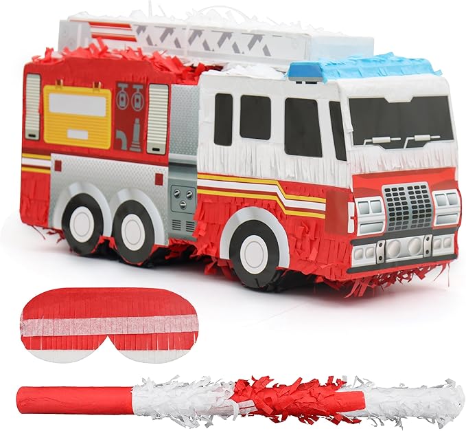 Small Fire Truck Pinatas Bundle by Birchio
